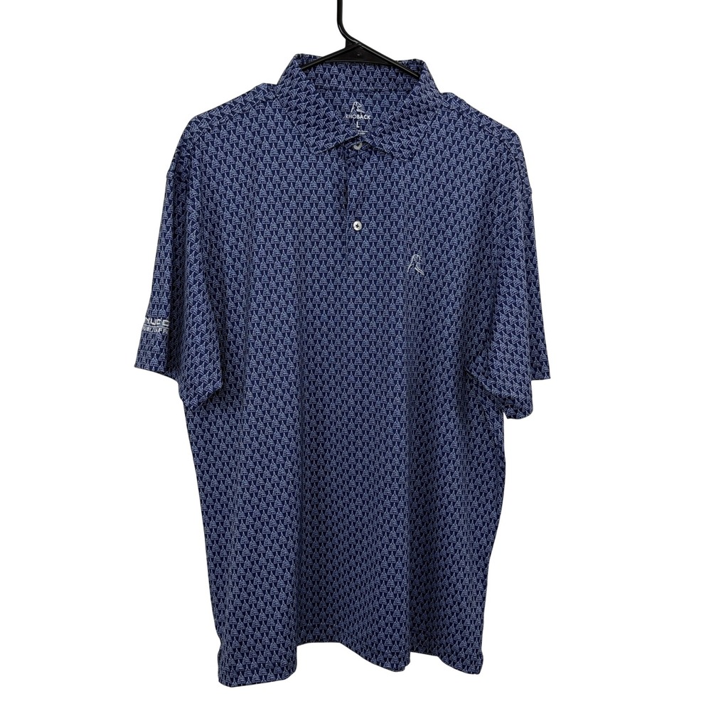 Rhoback Polo Mens Large Blue US Capitol Dome Print Nucor Public Affairs Logo